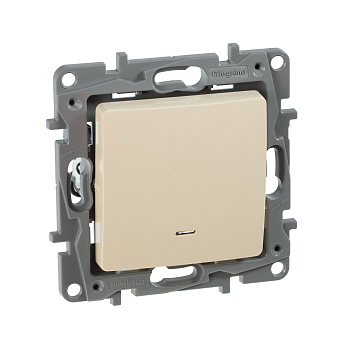 Выключатель одноклавишный ETIKA Legrand с подсветкой крем в Находке