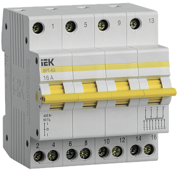 Выключатель-разъединитель трехпозиционный ВРТ-63 4P 16А IEK в Находке