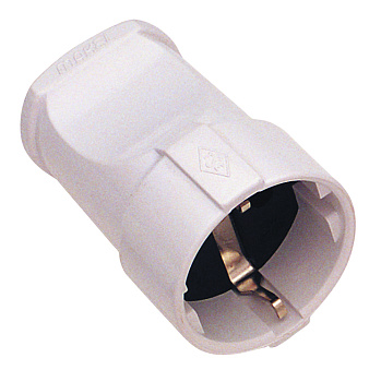 Штепсель MAKEL с заземлением белый в Находке