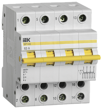 Выключатель-разъединитель трехпозиционный ВРТ-63 4P 63А IEK в Находке