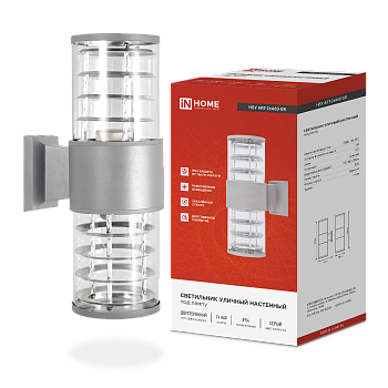 Светильник уличный настенный двусторонний НБУ ART-2хA60-GR алюминиевый серый IP54 IN HOME в Находке