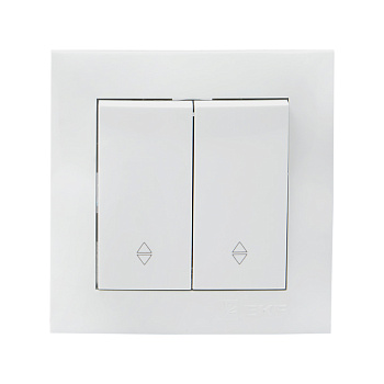 Выключатель двухклавишный проходной Валенсия EKF белый в Находке