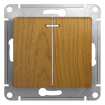 Выключатель 2кл с подсветкой Glossa дуб в Находке