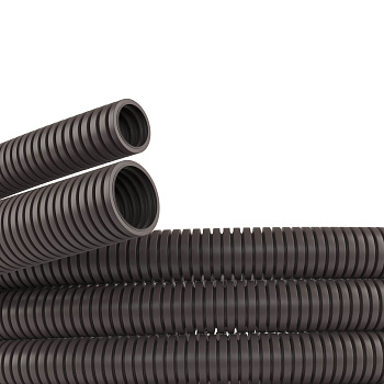 Труба ПА 6 гофрированная DN36мм, ПВ-0, Dвн 36,3 мм, Dнар 42,5 мм, цвет тёмно-серый, без протяжки DKC в Находке