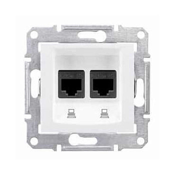 Розетка компьютерная двойная SEDNA Schneider Electric белая в Находке