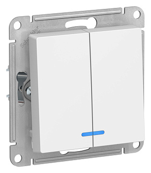 Выключатель двухклавишный AtlasDesign SE с подсветкой лотос в Находке