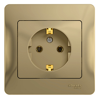 Розетка одинарная Glossa SE с заземлением титан в сборе в Находке