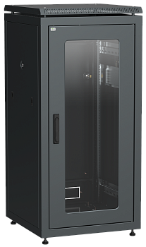 ITK Шкаф сетевой 19" LINEA N 18U 600х600 мм стеклянная передняя дверь черный в Находке