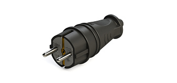 Вилка (Каучук) прямая 2К+3 MultiSet IP44 черная в Находке