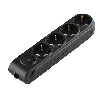 Колодка 4 места 16А 3,5кВт выключатель с з/к черная MAKEL в Находке