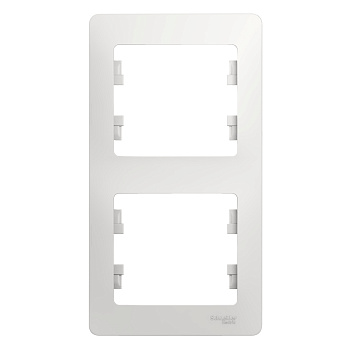 Рамка двойная Glossa SE вертикальная белая в Находке