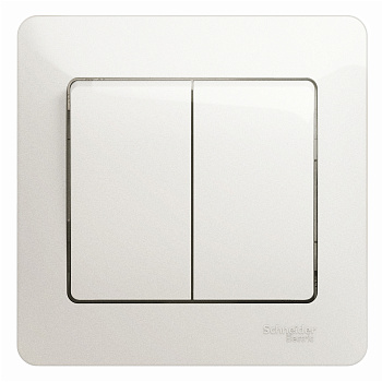 Выключатель двухклавишный Glossa SE перламутр в сборе в Находке