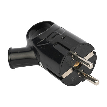 Вилка с кольцом з/к 16А 250В EKF PROxima черная в Находке