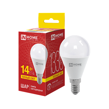 Лампа светодиодная LED-ШАР-VC 14Вт 230В E14 3000K 1330Лм IN HOME в Находке