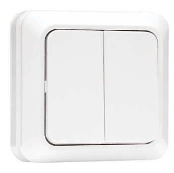 Рим Выключатель 2-клавишный 10А белый EKF в Находке