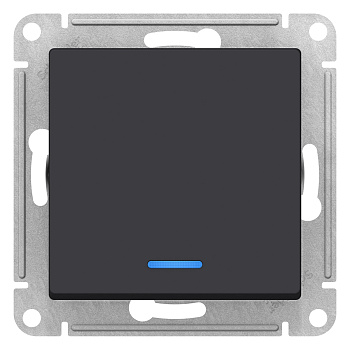 Выключатель одноклавишный AtlasDesign SE с подсветкой карбон в Находке