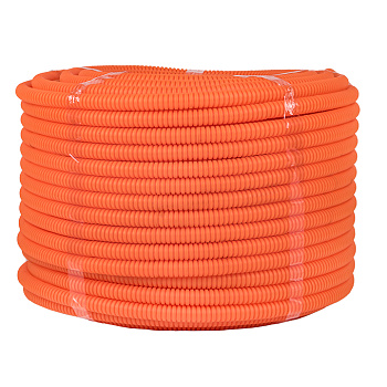 Труба гофрированная ПНД с протяжкой d=20 мм (100 м) оранжевая Plast EKF в Находке