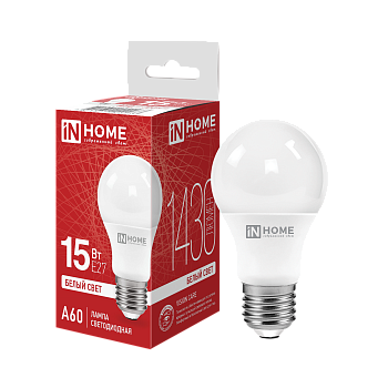 Лампа светодиодная LED-A60-VC 15Вт 230В Е27 4000К 1430Лм IN HOME в Находке