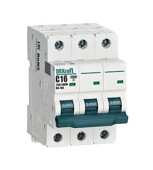 Автоматический выключатель DEKraft ВА-105 3P 16A 10кА х-ка C в Находке