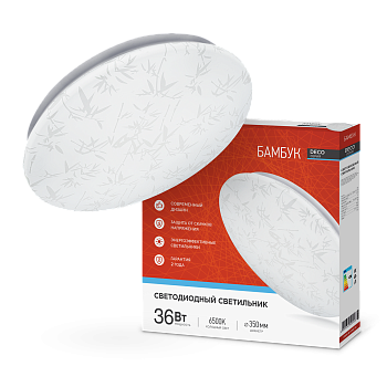 Светильник светодиодный серии DECO БАМБУК 36Вт 230В 6500К 3240Лм 370х55мм IN HOME в Находке