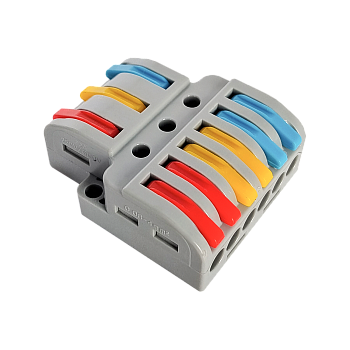 Клемма проходная разветвительная КПР 222-4136 с рычагами 3/6 полюса 0.08-2.5/4мм2 (3шт./уп.) IN HOME в Находке