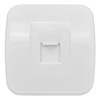 Минск Розетка RJ-45 1-местная, ОП  1А, 120В, белая EKF Basic в Находке