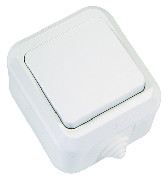 Выключатель одноклавишный накладной IP44 MAKEL белый в Находке