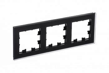 Рамка тройная AtlasDesign Nature SE матовое стекло черная в Находке