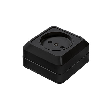 Розетка одинарная BOLLETO черная накладная 7022B IN HOME в Находке