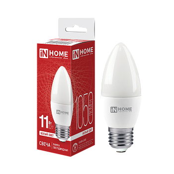 Лампа светодиодная LED-СВЕЧА-VC 11Вт 230В Е27 4000К 1050Лм IN HOME в Находке