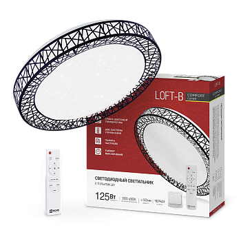 Светильник светодиодный COMFORT LOFT-B 125Вт 230В 3000-6500K 10000Лм 500x105мм с пультом ДУ IN HOME в Находке