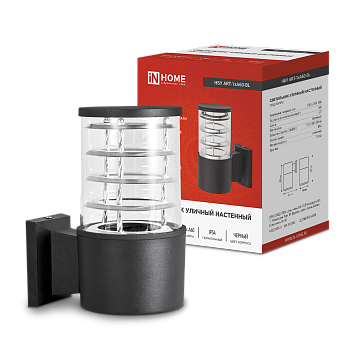 Светильник уличный настенный односторонний НБУ ART-1хA60-BL алюминиевый черный IP54 IN HOME в Находке