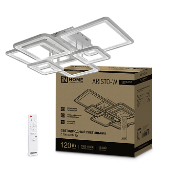 Светильник светодиодный ELEGANT ARISTO-W 120Вт 230В 3000-6500K 685х585х150мм пульт ДУ белый IN HOME в Находке